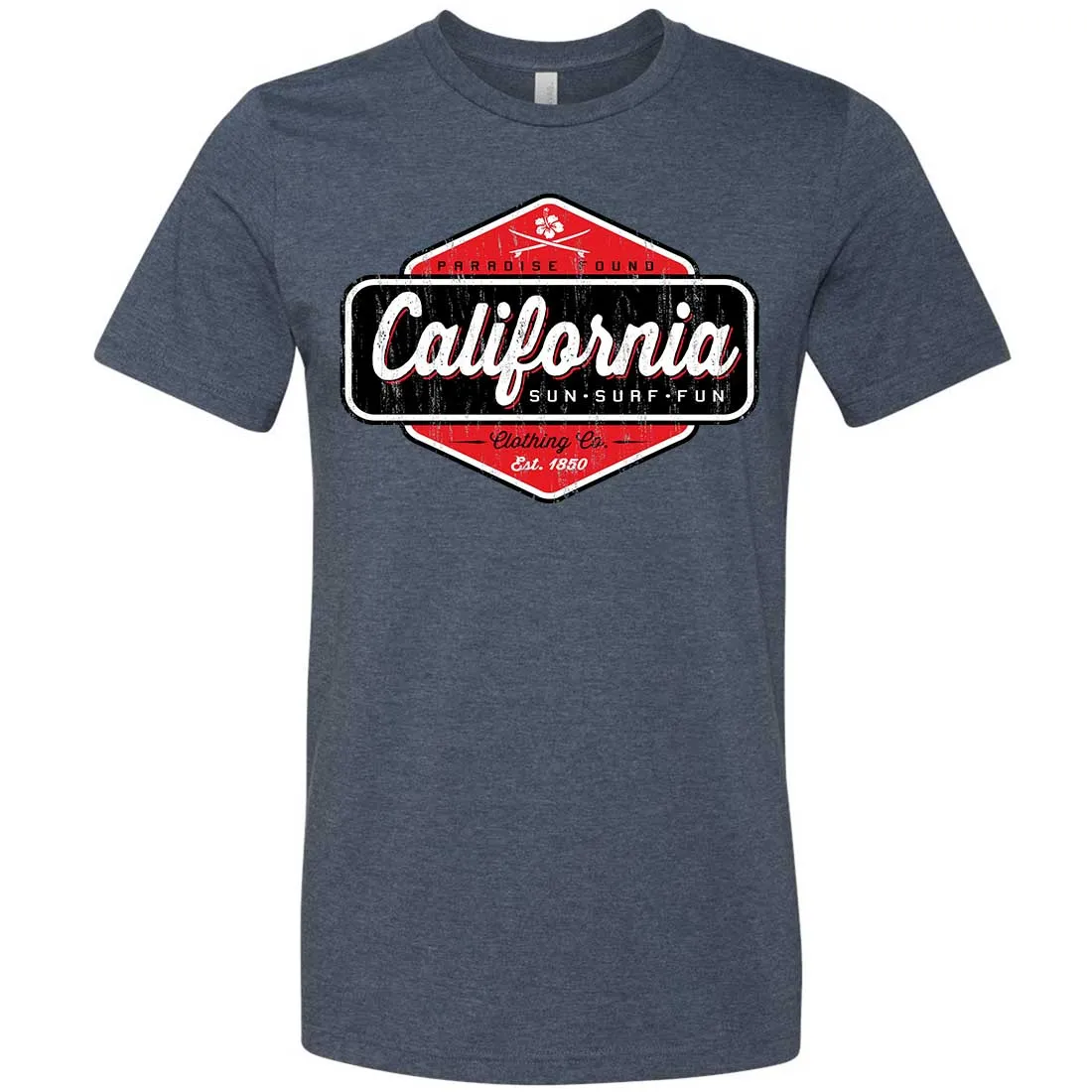 California Paradise Found Asst Colors Mens Fitted Tee