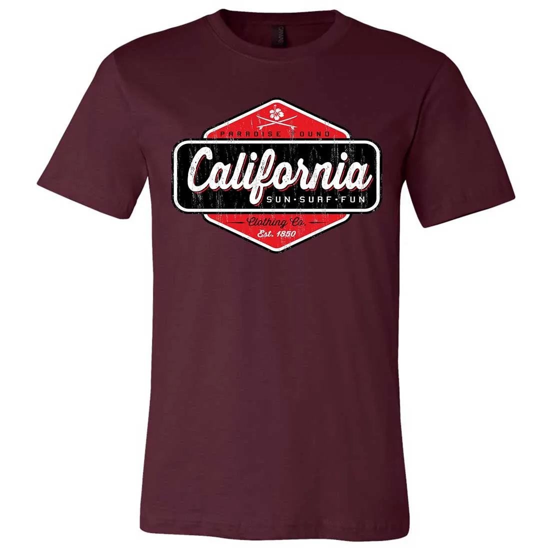 California Paradise Found Asst Colors Mens Fitted Tee