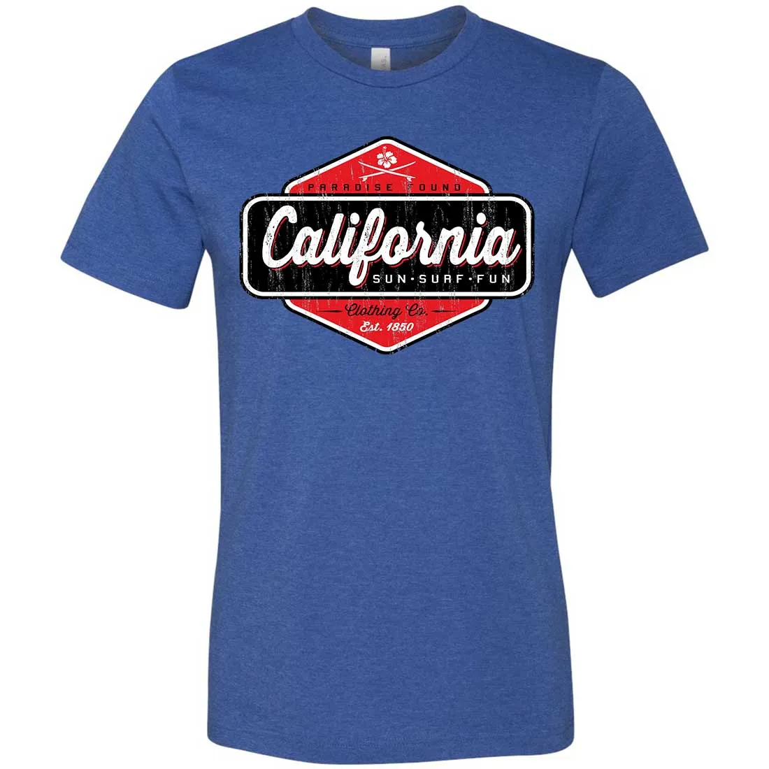 California Paradise Found Asst Colors Mens Fitted Tee