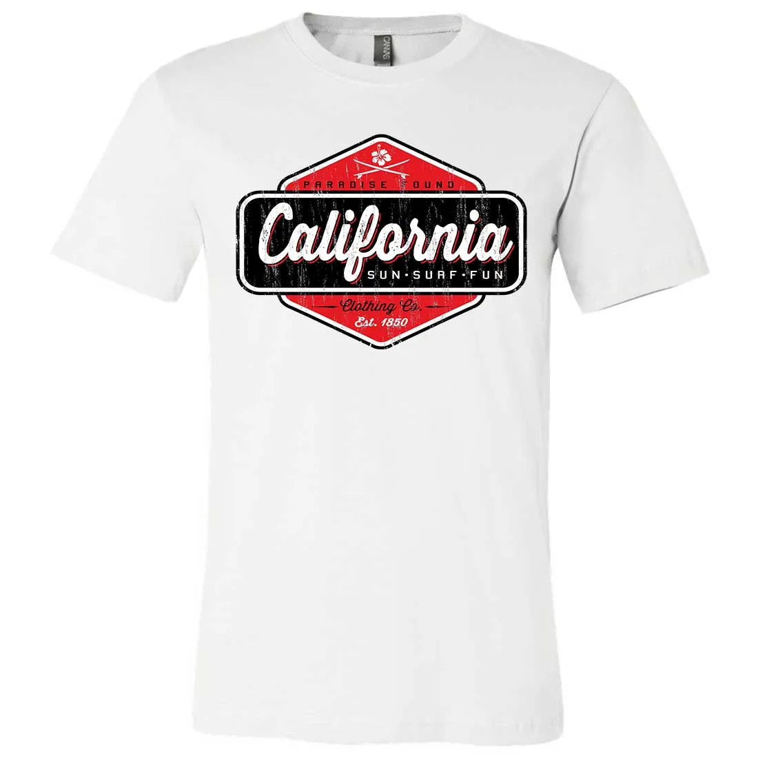 California Paradise Found Asst Colors Mens Fitted Tee