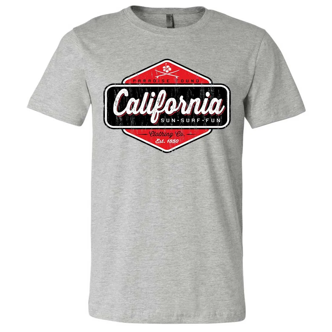 California Paradise Found Asst Colors Mens Fitted Tee