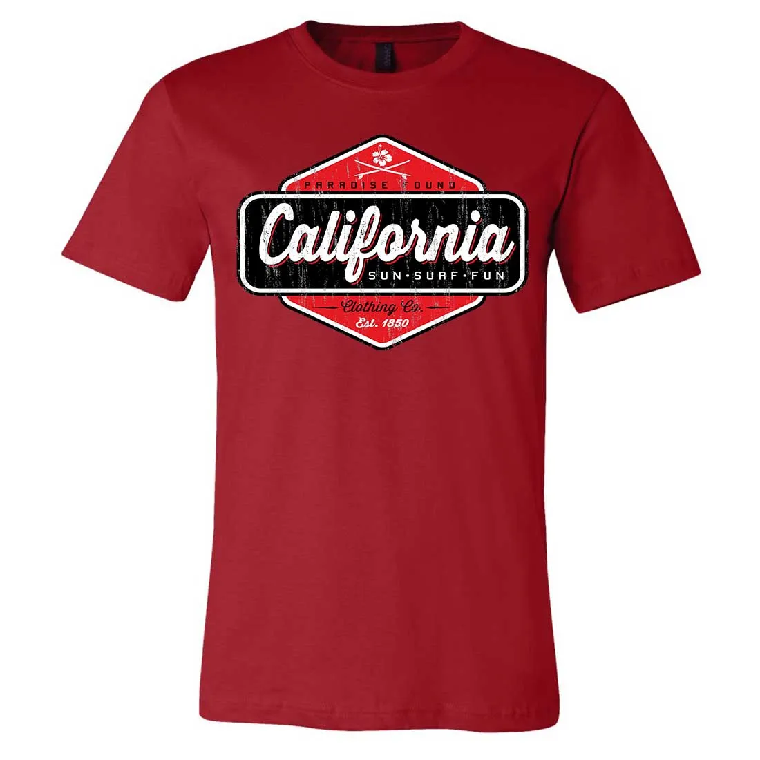 California Paradise Found Asst Colors Mens Fitted Tee