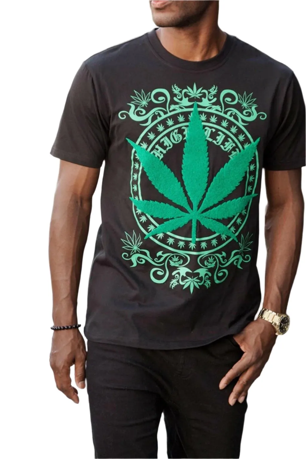 Chenille Patch Leaf T-Shirts