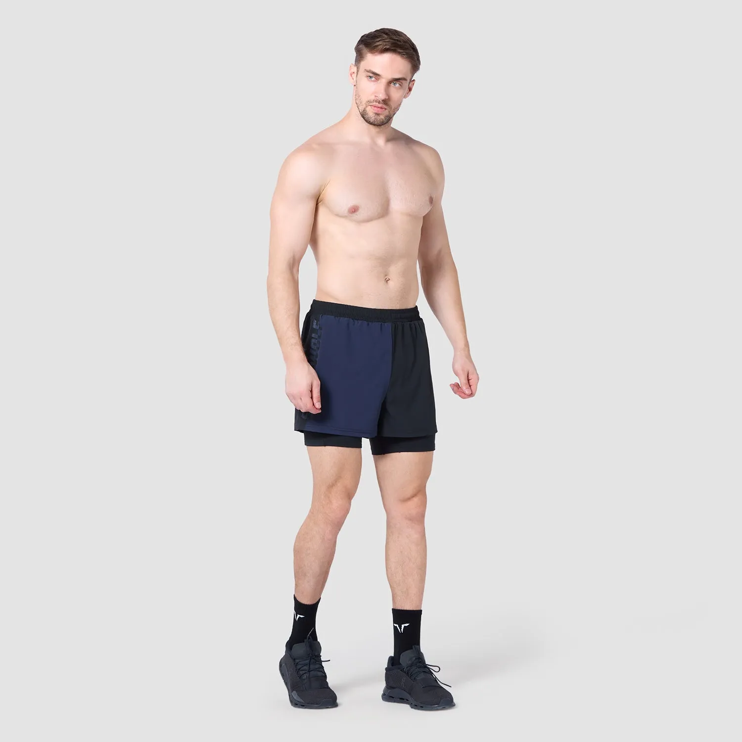 Core 5" Split 2-In-1 Shorts - Black & Navy