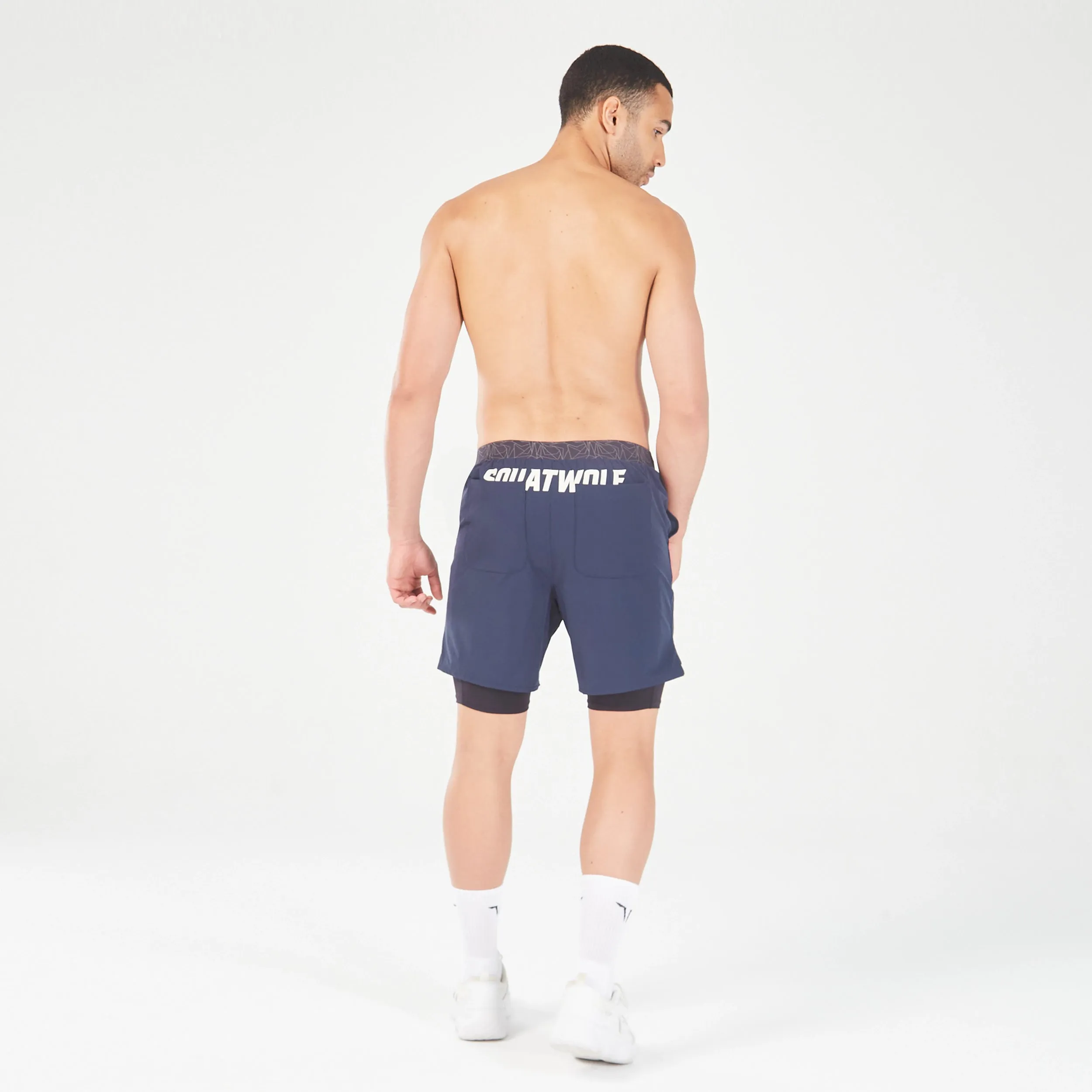 Core 7 Inch 2-in-1 Wordmark Shorts - Navy