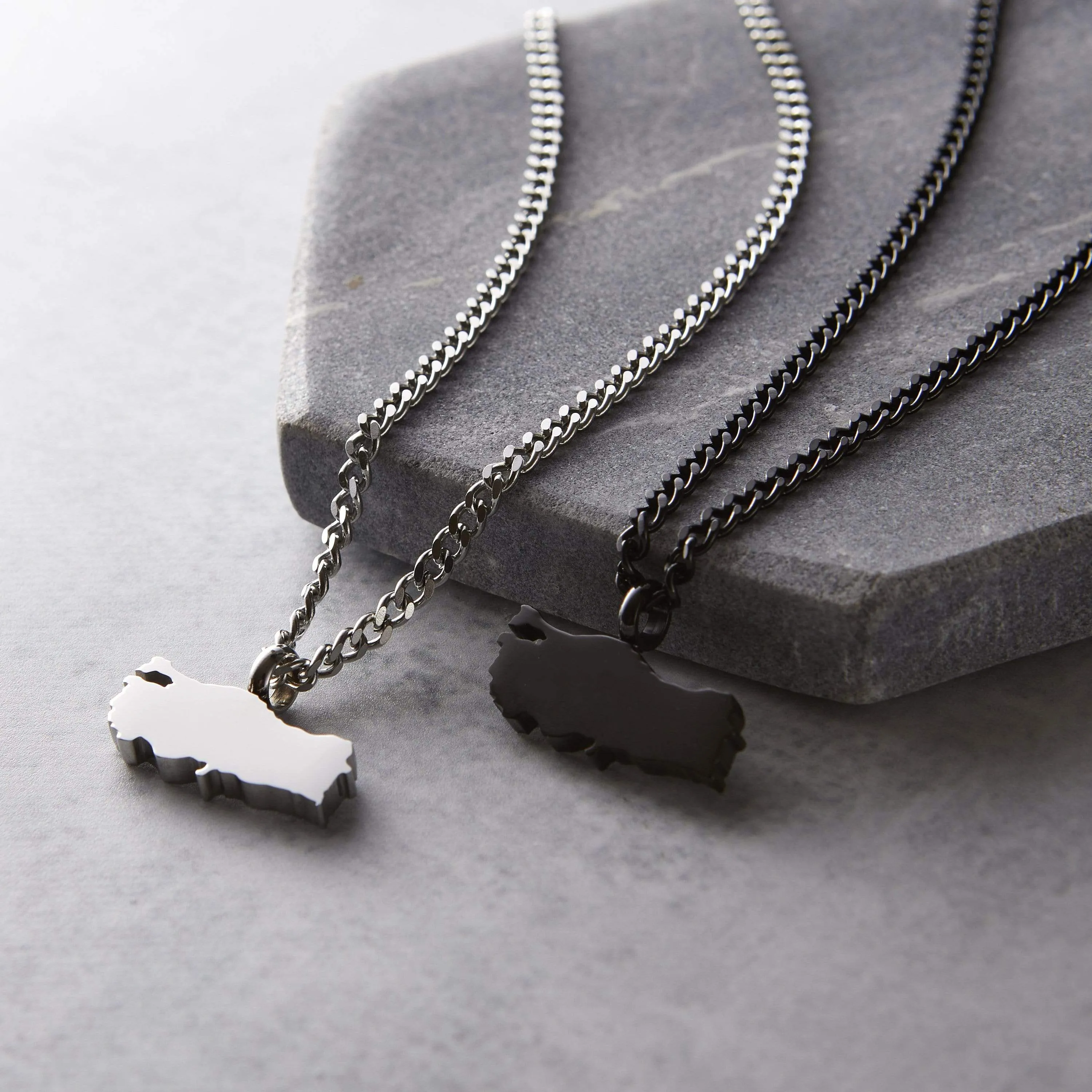 Country Map Necklace | Men