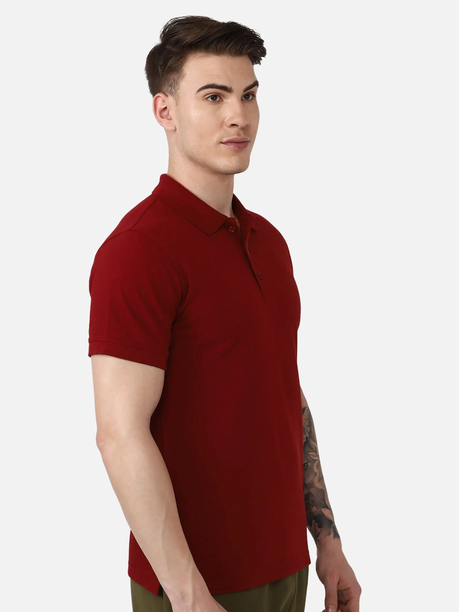 Dany Polo Neck Cotton Rich Half Sleeve Solid Regular fit Cottonpoly T-shirt for Men Comfortable soft Breathable Fabric Stretchable for Everyday Use Ideal for Casual wear and officewear