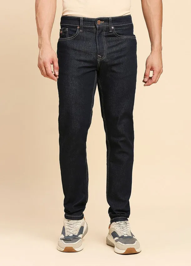 Dark Blue Premium Five Pocket Slim Fit Jeans