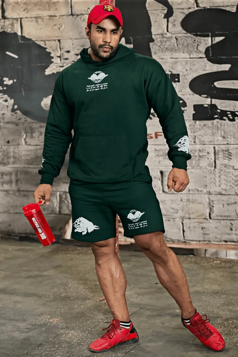 Double Handed Bull Hoodie Shorts Coord