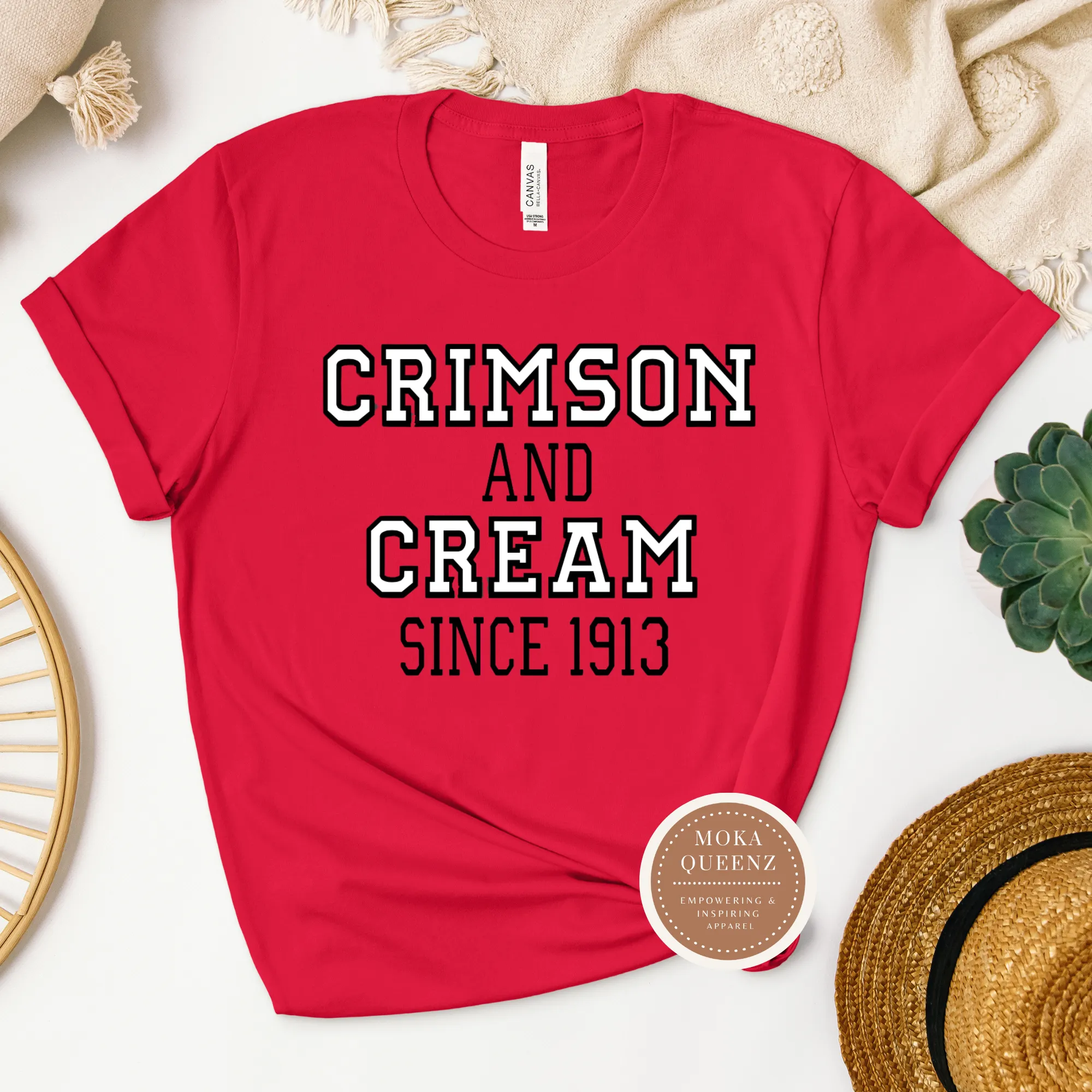 DST Crimson and Cream T Shirt