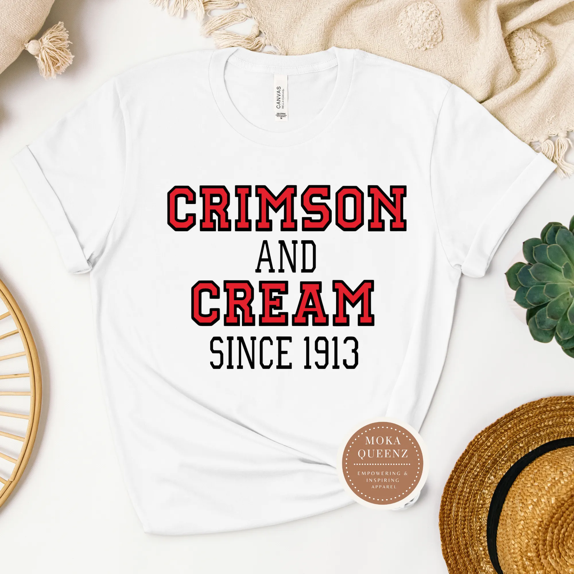 DST Crimson and Cream T Shirt