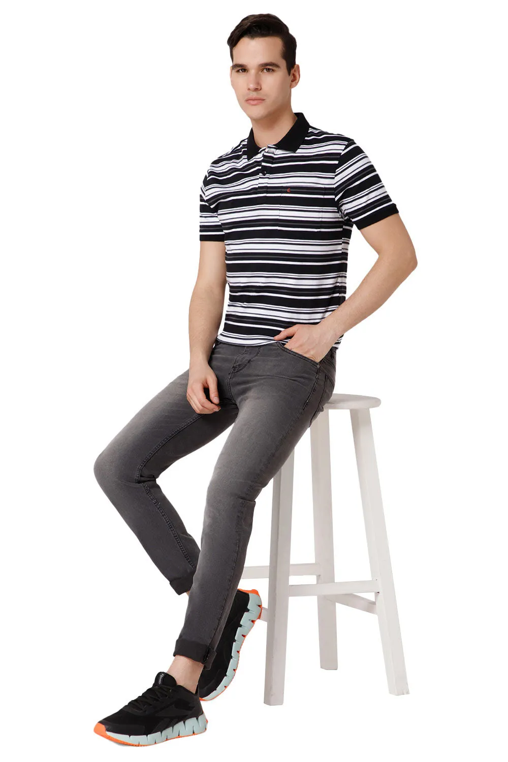 Enhance T-Shirts Men's Polo - Black - TS46