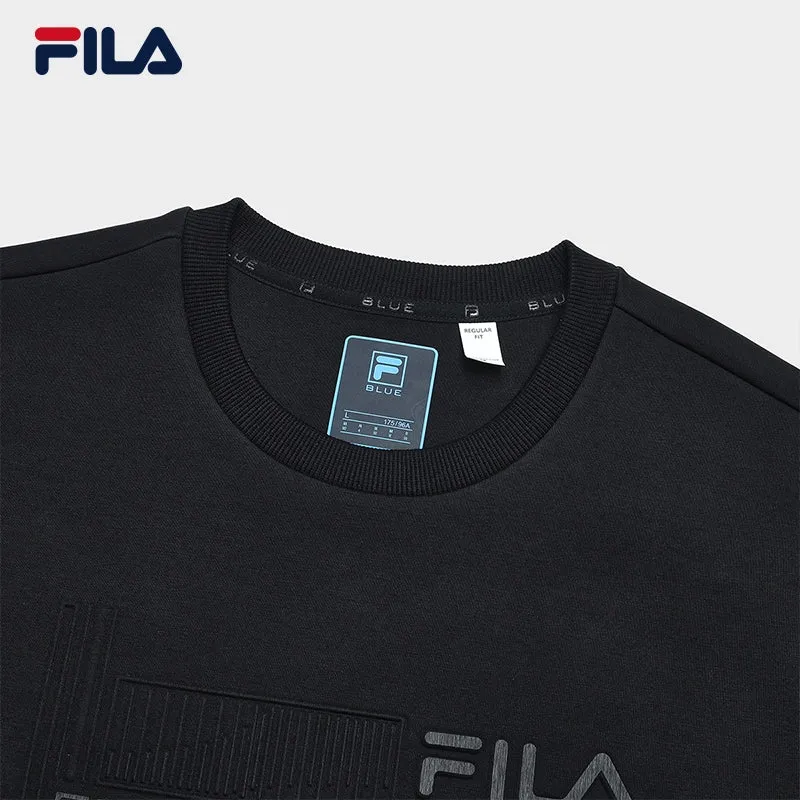 FILA CORE NORDIC POLAR LIGHT & ICEBREAKER CRUISE WHITE LINE BLUE Men Pullover Sweater in Black