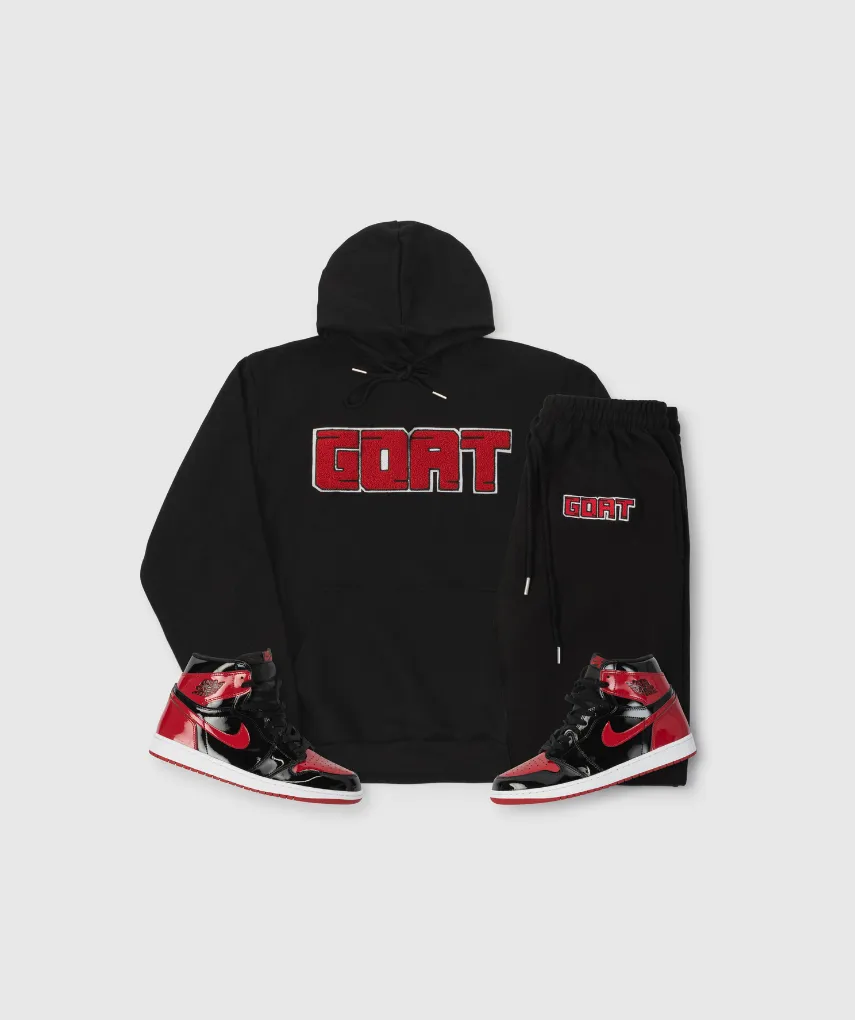 GOAT Classic Chenille Sweatsuit (Black/Red)