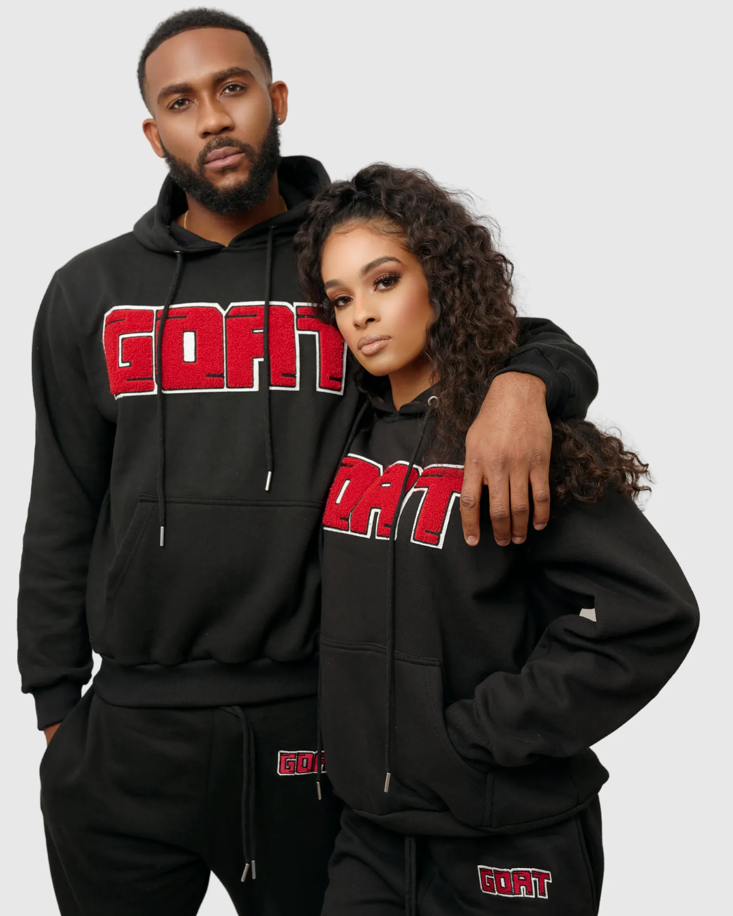 GOAT Classic Chenille Sweatsuit (Black/Red)