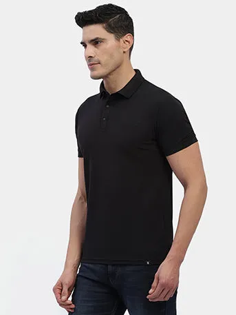 Hummel Mens Black Swift Polo Collar Sports T-Shirt