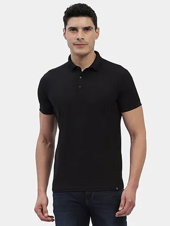 Hummel Mens Black Swift Polo Collar Sports T-Shirt