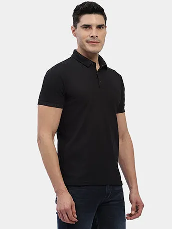 Hummel Mens Black Swift Polo Collar Sports T-Shirt