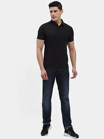 Hummel Mens Black Swift Polo Collar Sports T-Shirt