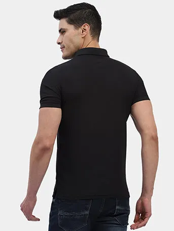 Hummel Mens Black Swift Polo Collar Sports T-Shirt