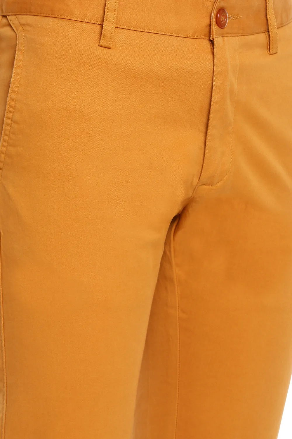 JDC Men Mustard Yellow Solid Trouser