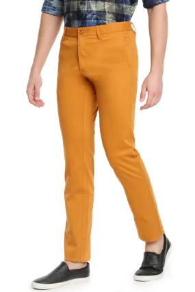 JDC Men Mustard Yellow Solid Trouser