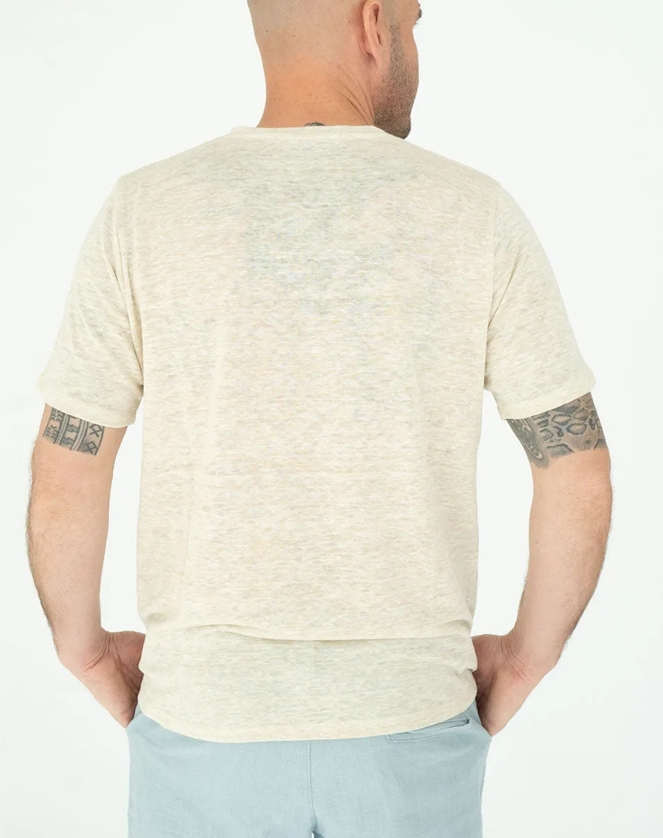 Linen Tshirt beige - Men