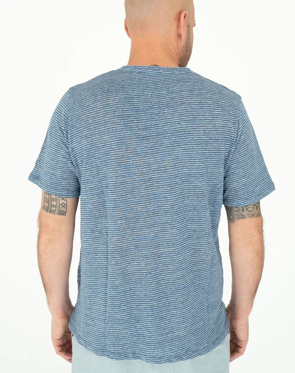 Linen Tshirt blue - Men