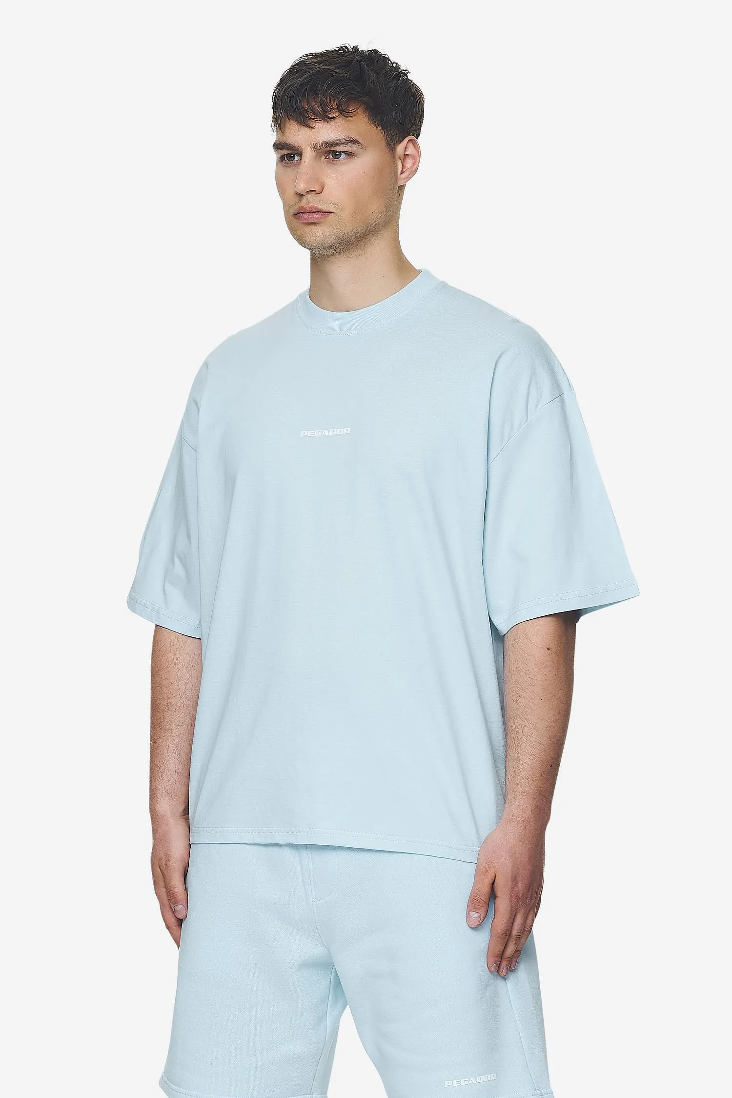 Logo Boxy Tee Washed Baby Blue White Gum