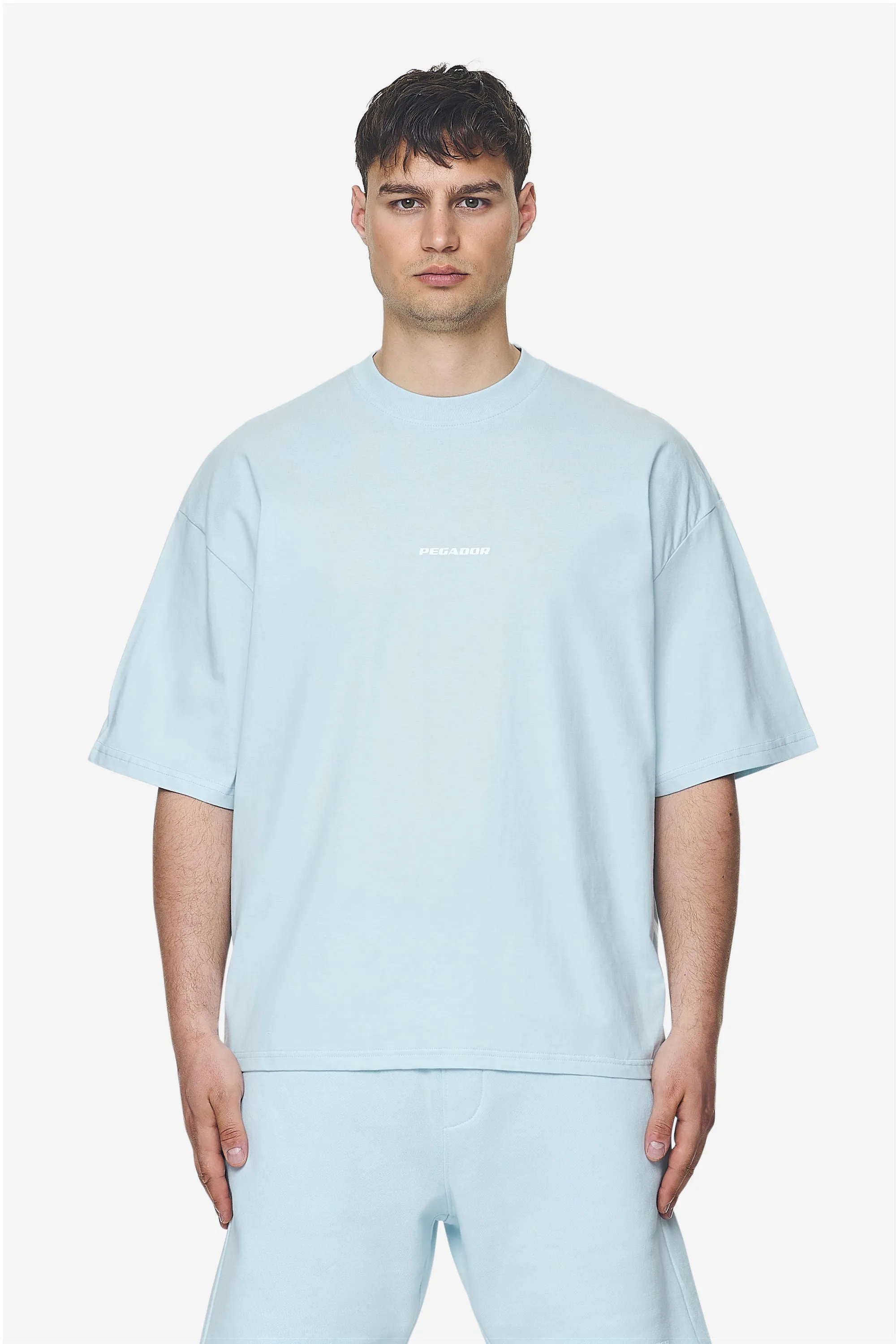 Logo Boxy Tee Washed Baby Blue White Gum