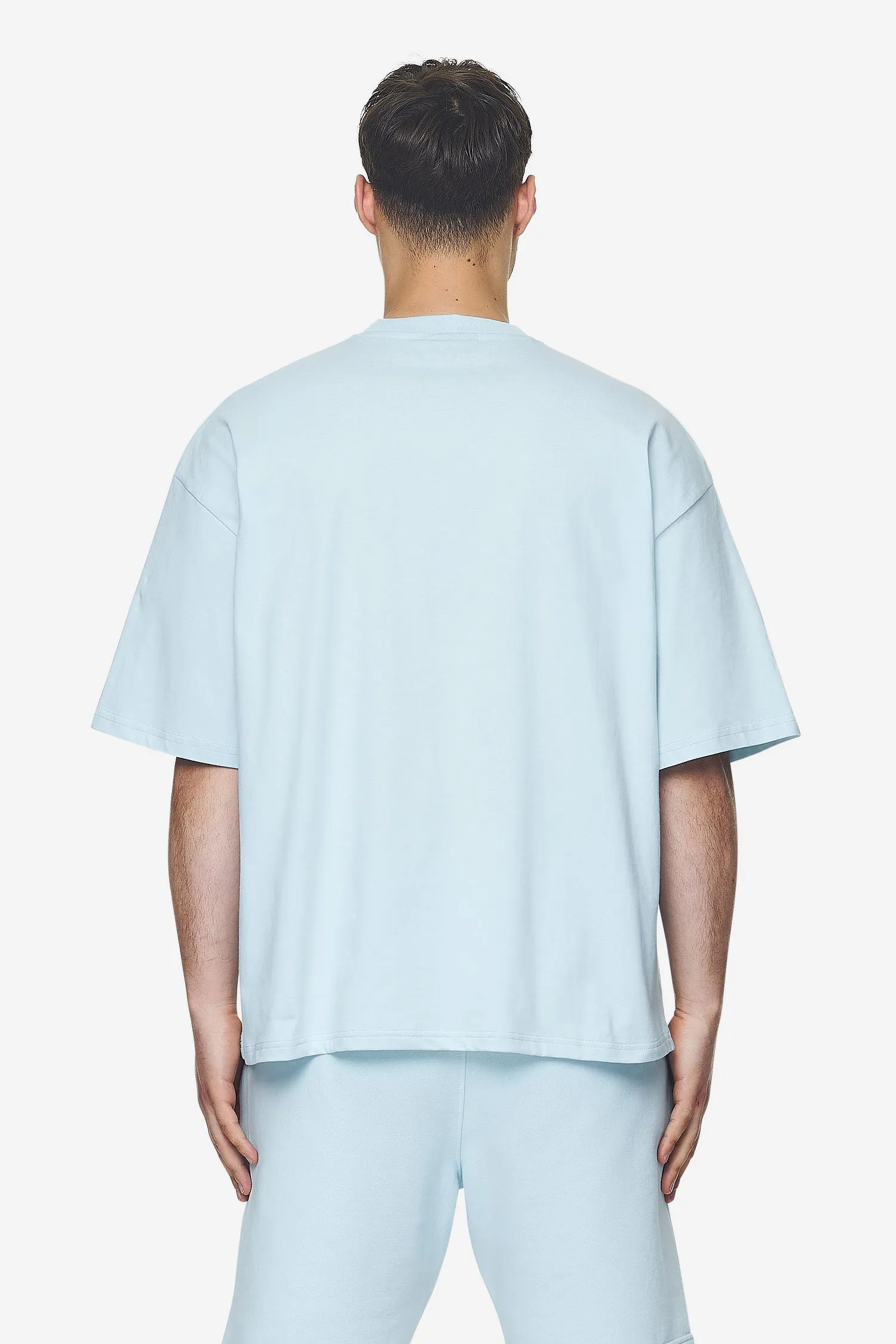 Logo Boxy Tee Washed Baby Blue White Gum