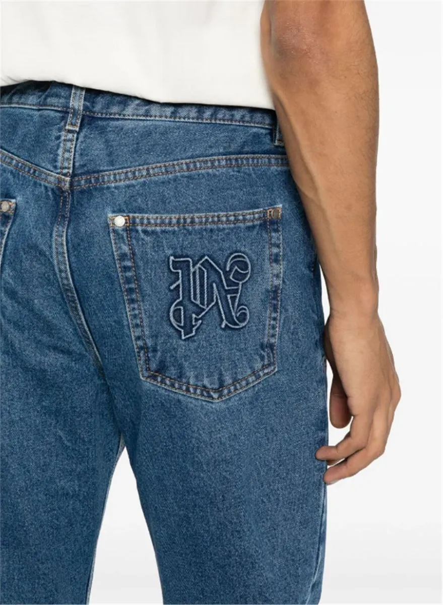 LOGO-EMBOSSED STRAIGHT-LEG JEANS