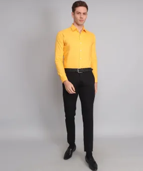 Luxurious Exclusive TryBuy Premium Wrinkle-Free Yellow Button-Up Shirt for Men