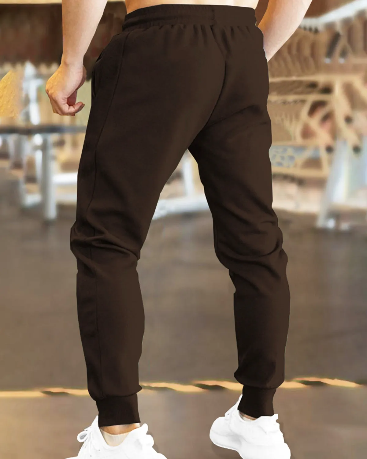 Men Brown Cuffed TrackPant