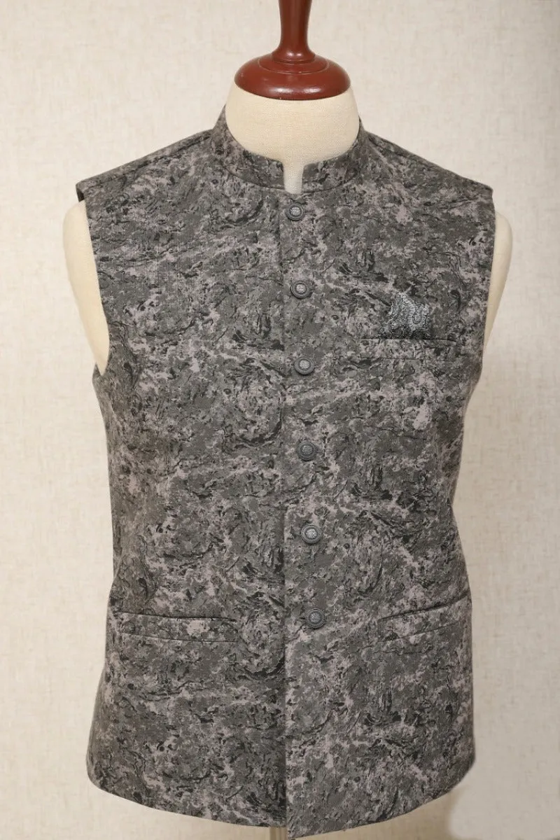 Men Camo Waistcoat Grey