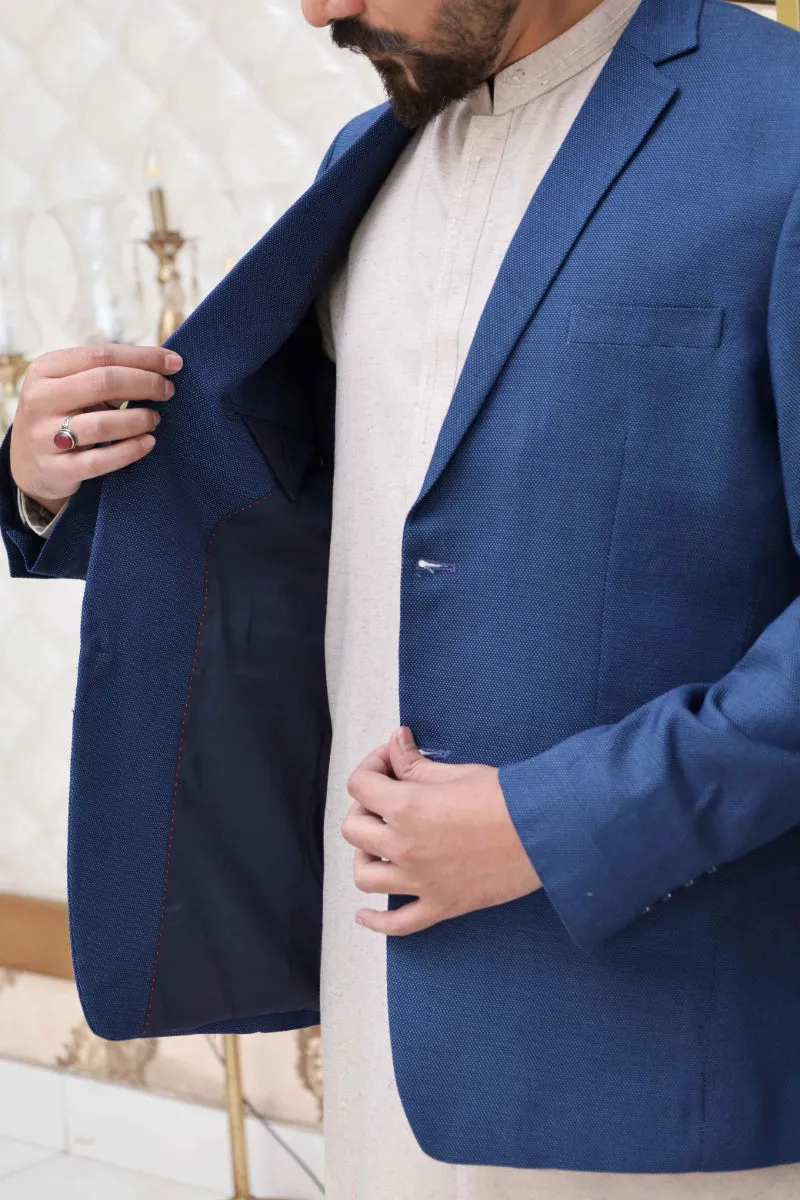 Men Casual Coat Blue