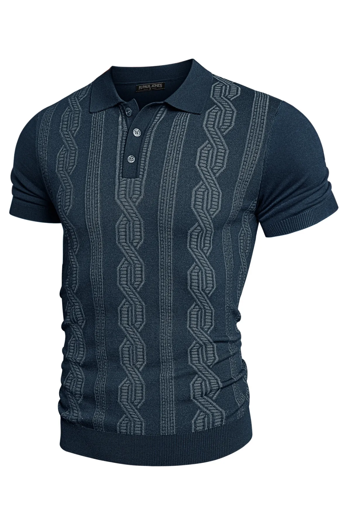 Men Contrast Color Knitted Polo-Shirt Short Sleeve Lapel Collar Knitwear Tops