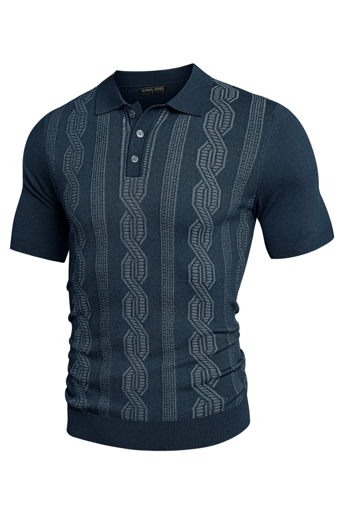 Men Contrast Color Knitted Polo-Shirt Short Sleeve Lapel Collar Knitwear Tops