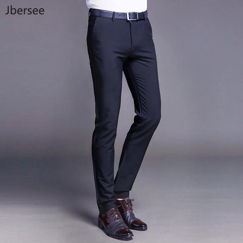 Men Dress Pants Formal Pants Slim Fit Suit Pants Business Casual Wedding Men Black Orange Mens Trousers Linen Summer Suit Pants