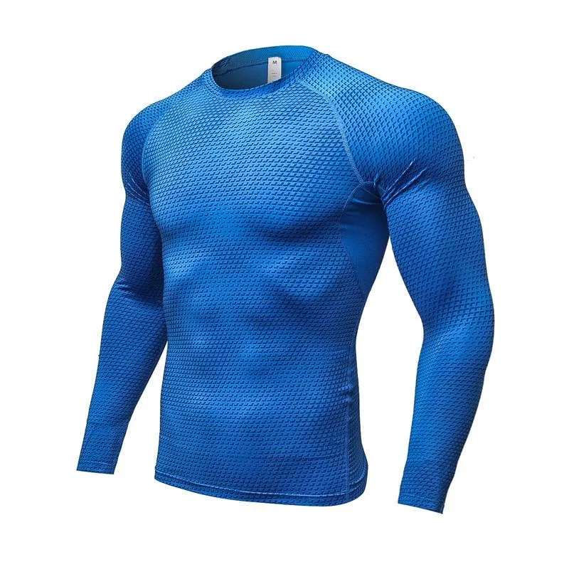 Men Long Sleeve Running Sports Compression Shirt