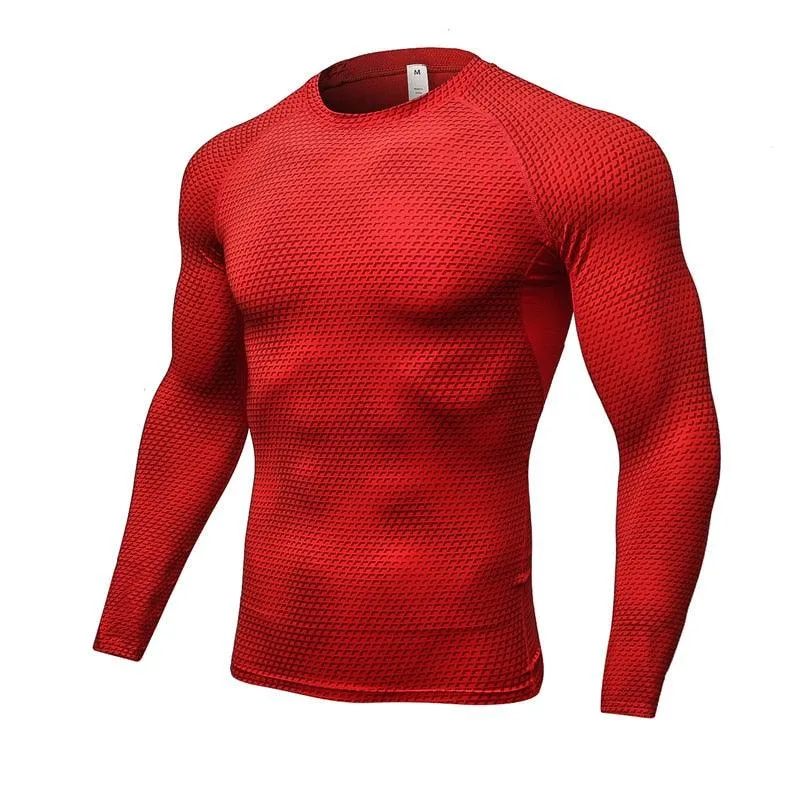 Men Long Sleeve Running Sports Compression Shirt