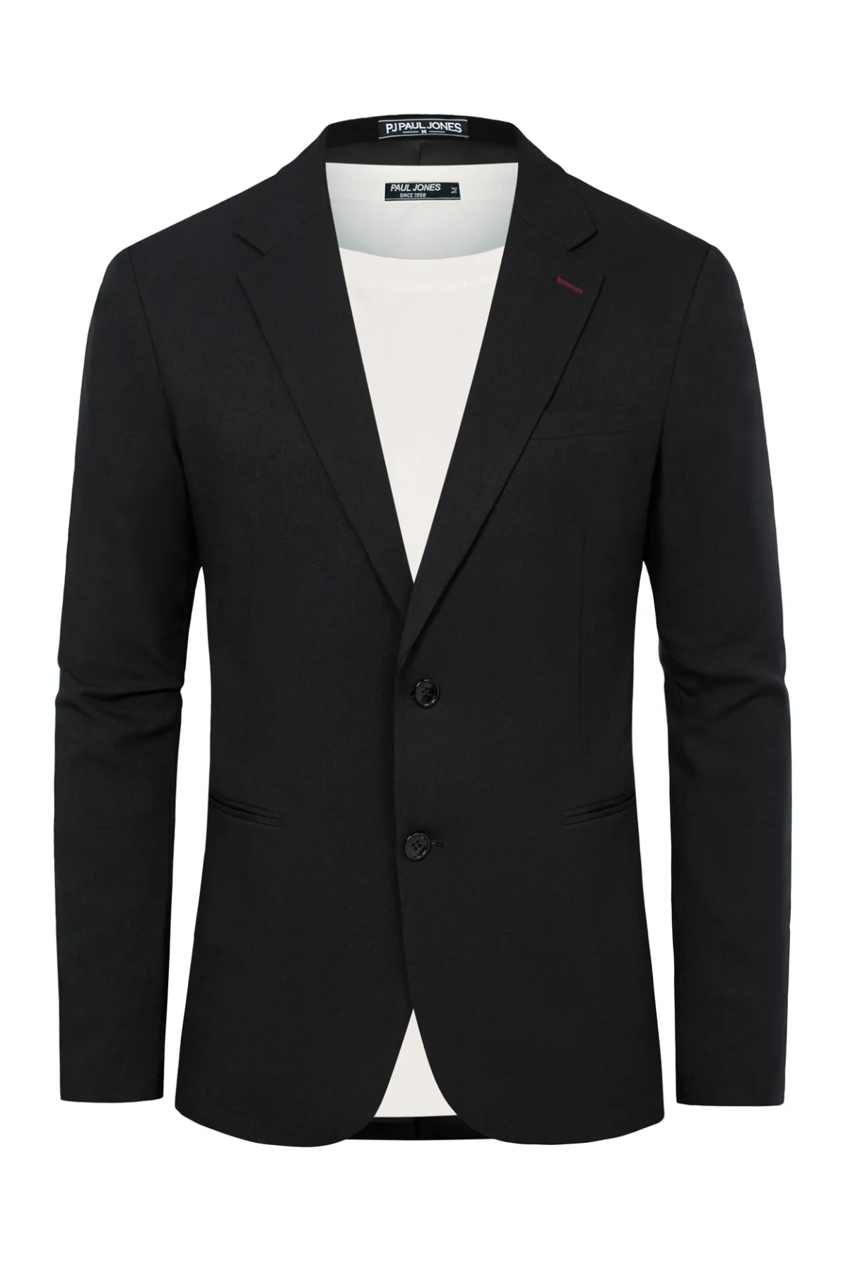 Men Notch Lapel Blazer Coat Casual Two Buttons Back Slit Suit Coats