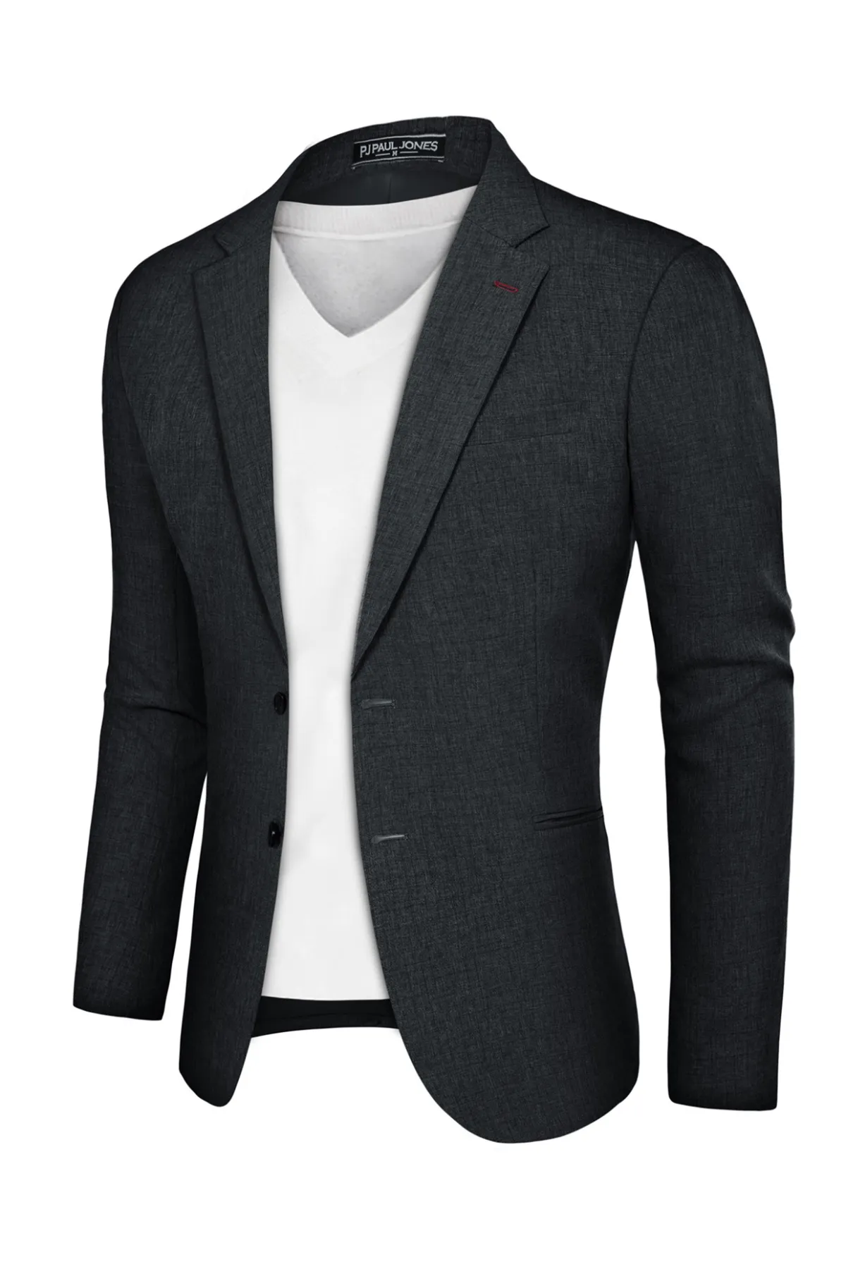 Men Notch Lapel Blazer Coat Casual Two Buttons Back Slit Suit Coats