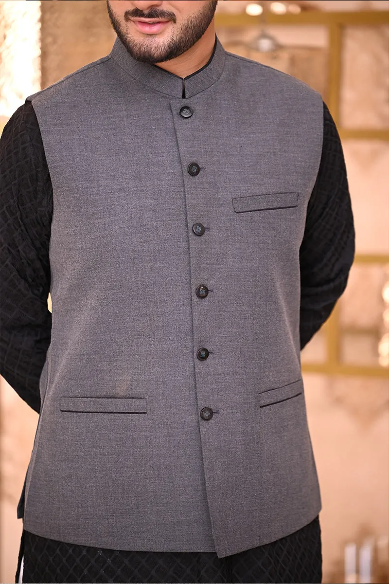 Men Premium Waistcoat Charcoal