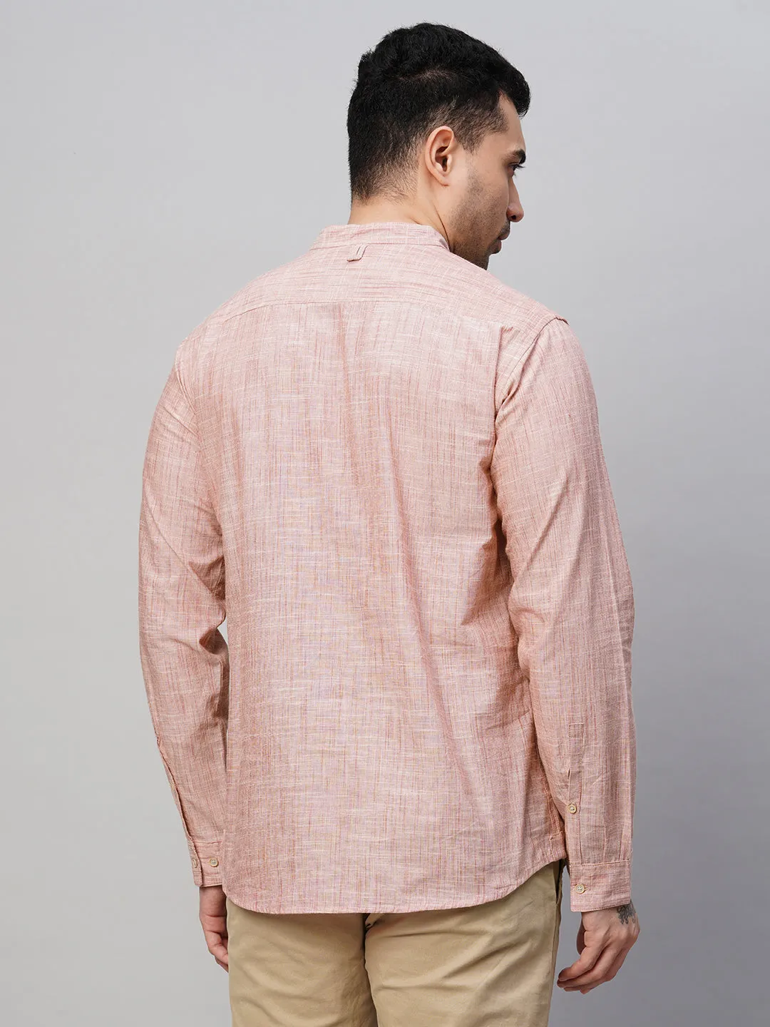 Men's Brick Cotton Regular Fit Kurta Shirt