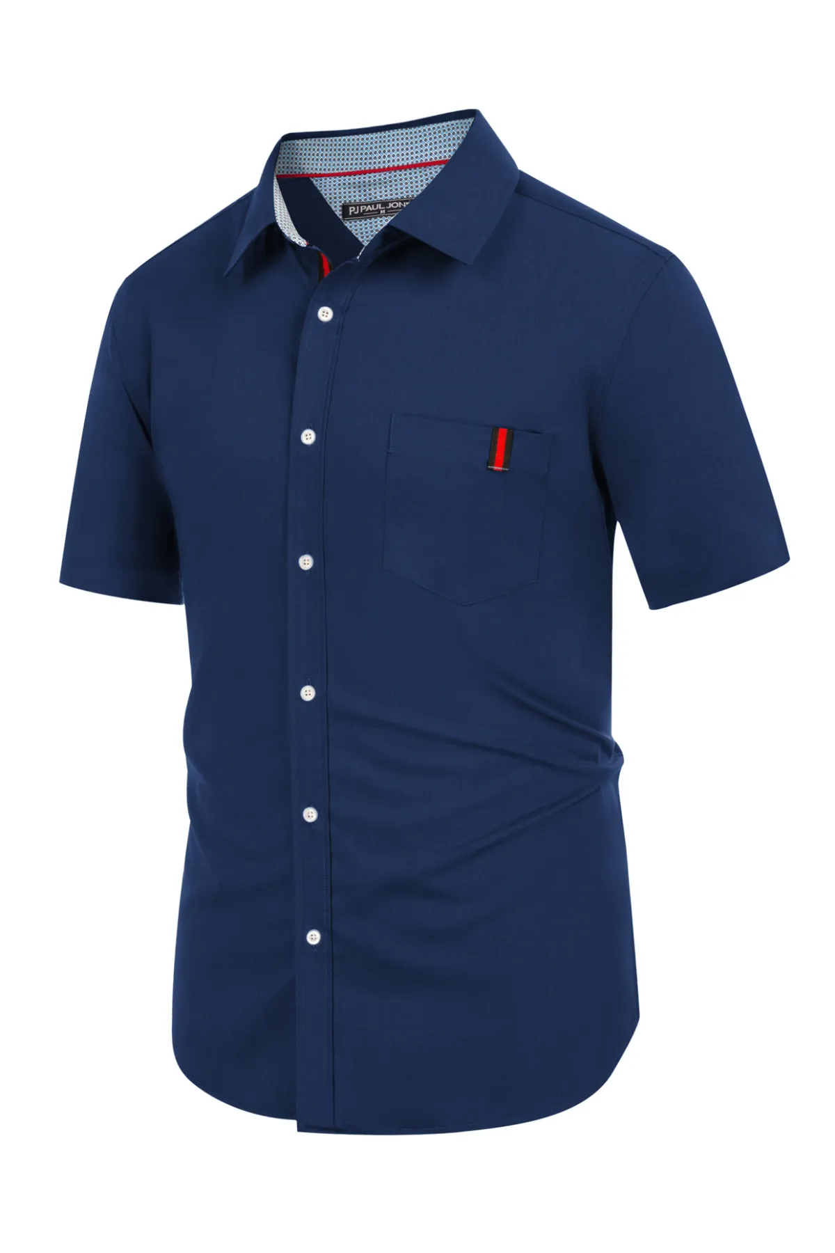 Men's Casual Dress Shirts Wrinkle-Free Short Sleeve Business Button Down Bamboo Oxford Shirt