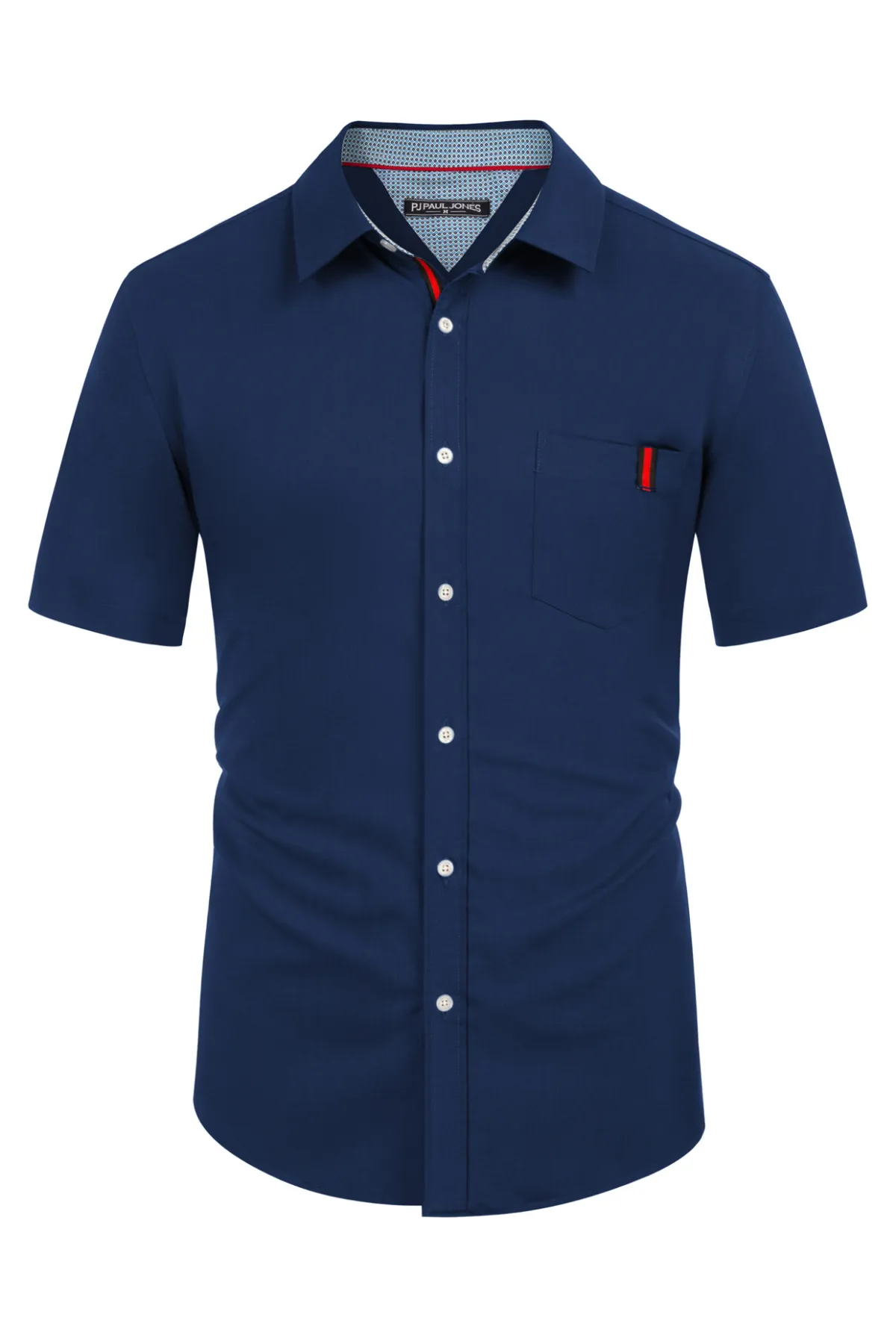 Men's Casual Dress Shirts Wrinkle-Free Short Sleeve Business Button Down Bamboo Oxford Shirt