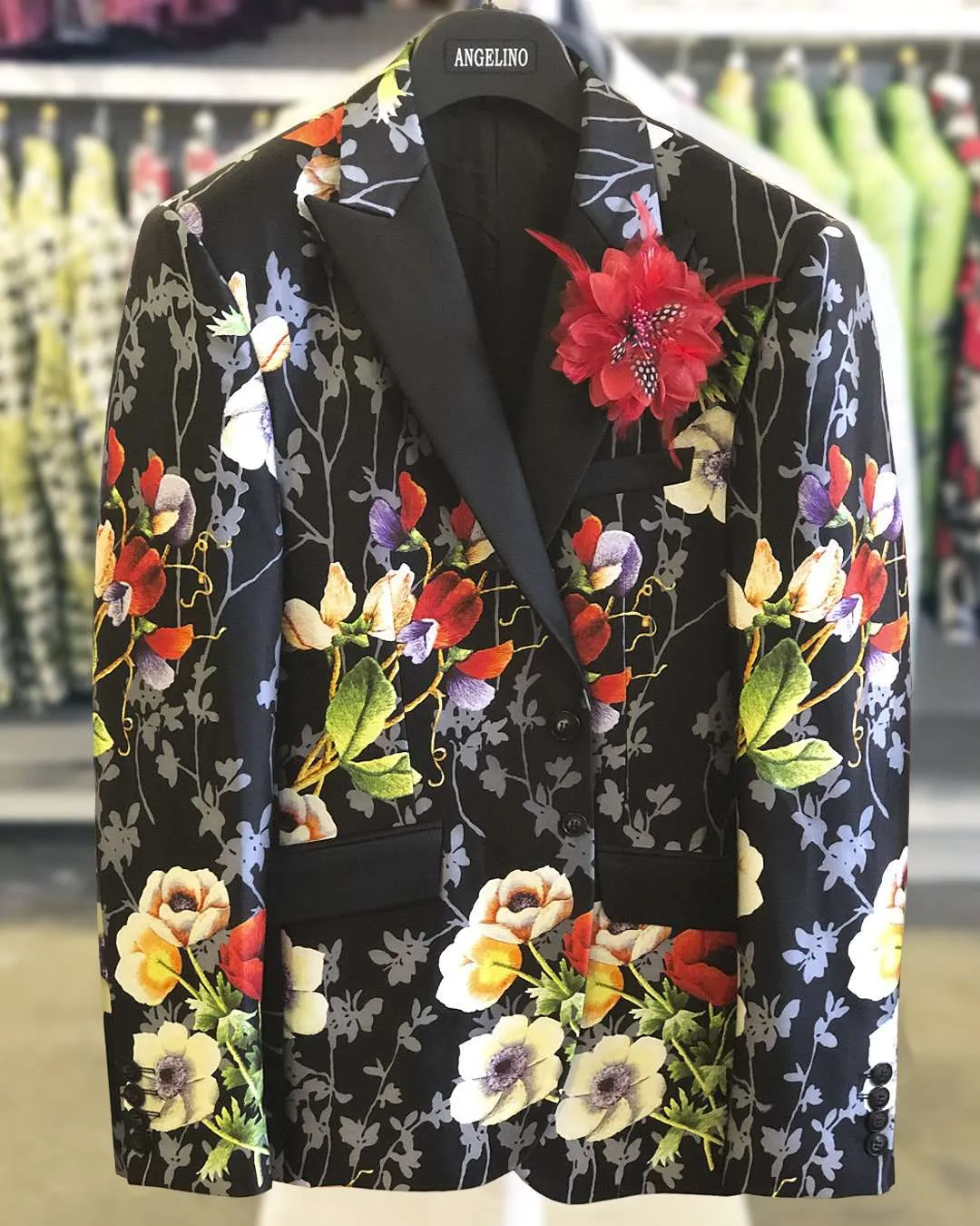 Men's Fashion Blazer, Silk, Flower bouquet 40L - Prom - Mens - Fashion