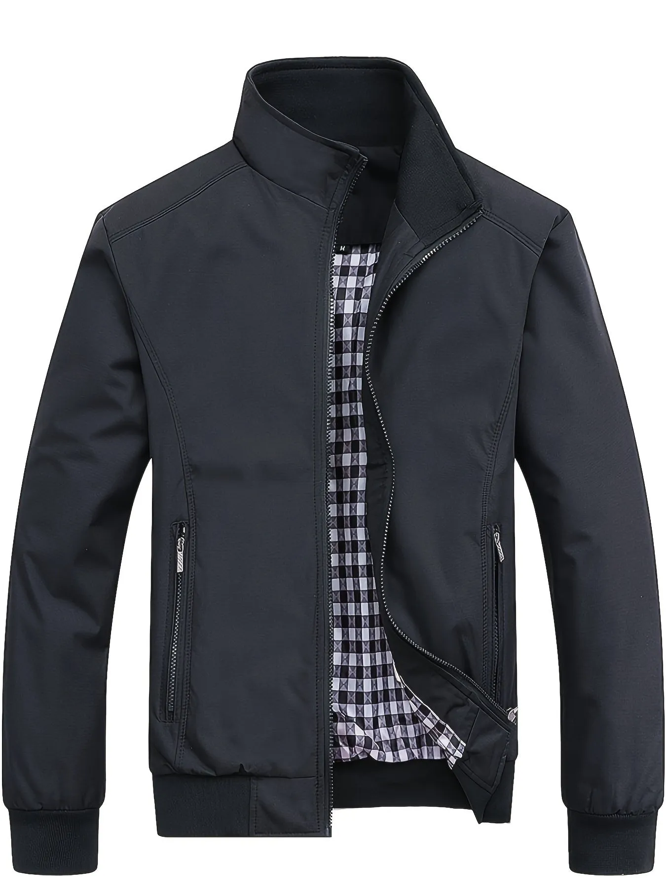 Men's Jacket Casual High Neck Zipper Jacket