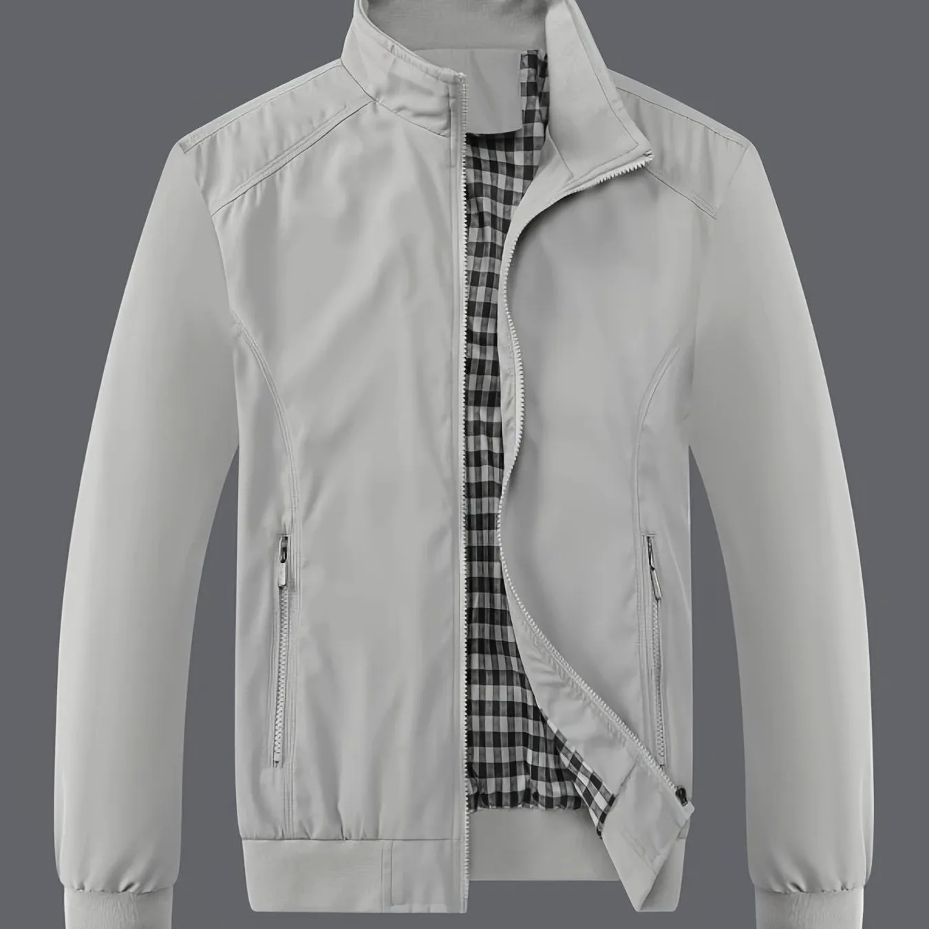 Men's Jacket Casual High Neck Zipper Jacket